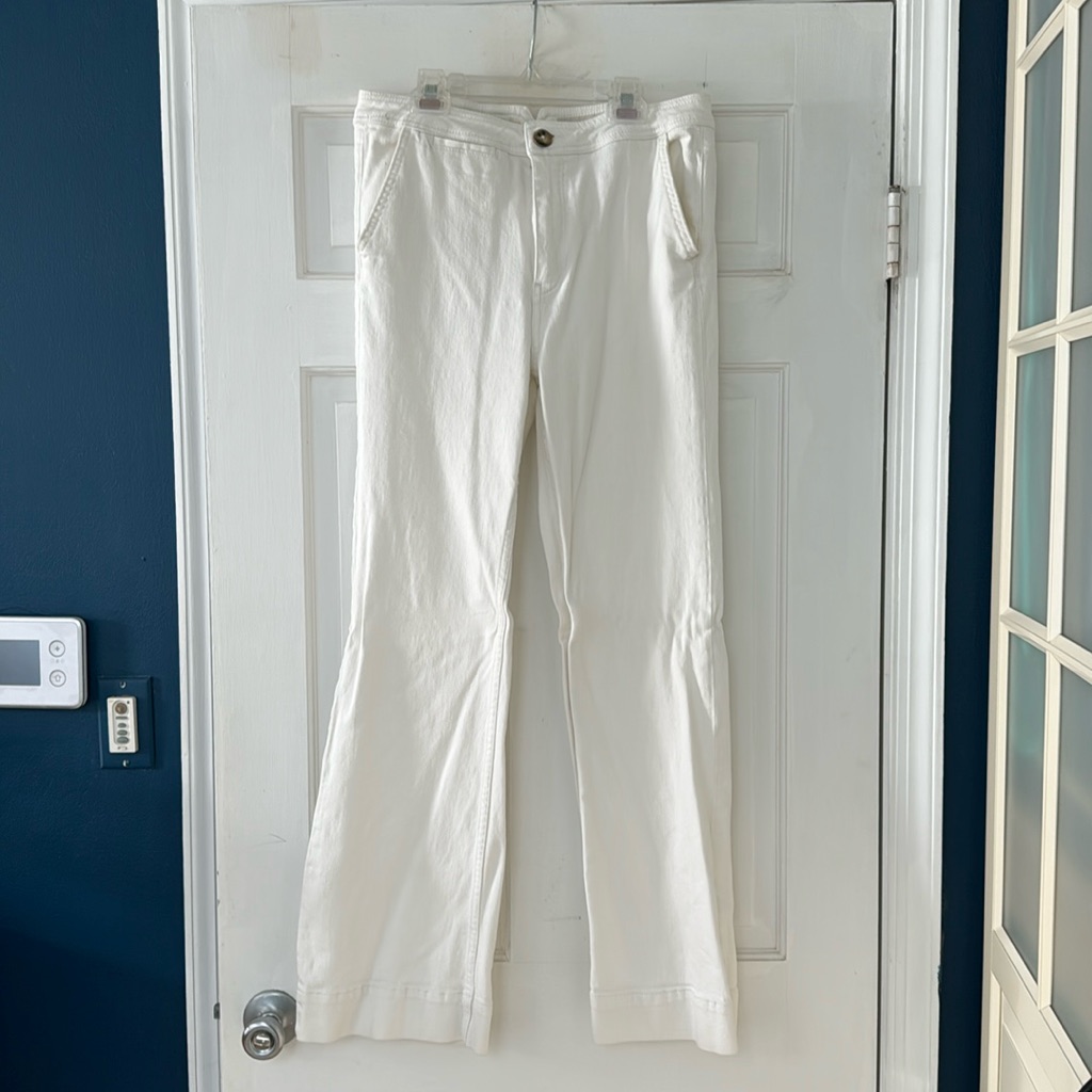 Anthropologie Pilcro High-Rise Bootcut White Denim Jeans